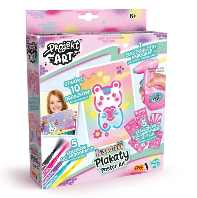 Projekt Art - Plakaty Kawaii - Kreatywny zestaw z elektronicznym aerografem