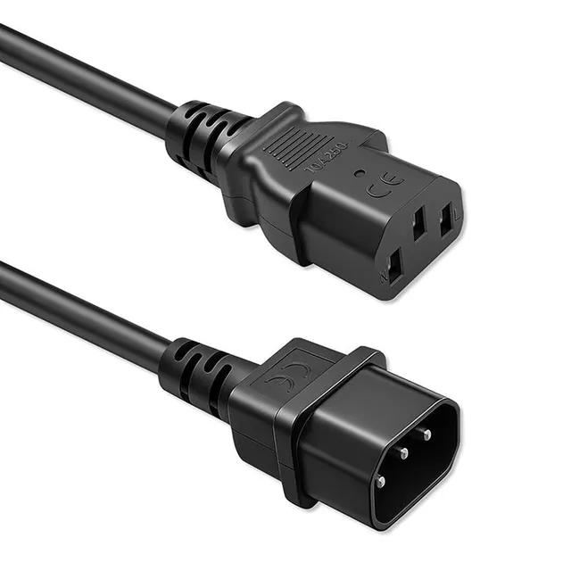 Kabel zasilający Qoltec IEC C13, C14, 3*0.75mm2, 2m