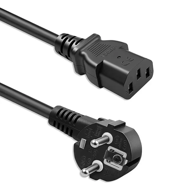 Kabel zasilający Qoltec wtyczka kątowa SCHUKO CEE 7/7 (E/F), IEC C13 3*1.0mm2, 2m