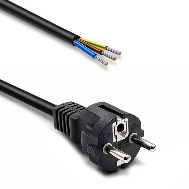 Kabel zasilający SCHUKO CEE 7/7 (E/F), miedź Cu, odizolowany lutowany, 3x1.0mm2, 1.8m
