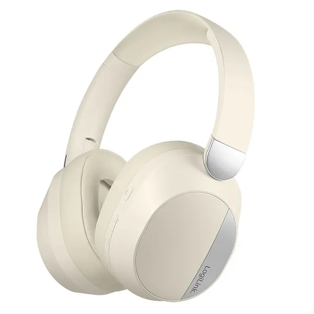 Słuchawki z mikrofonem LogiLink BT0071C Bluetooth 6.0 Sound Wave, ANC, AUX 3,5mm , multi-control, kremowe