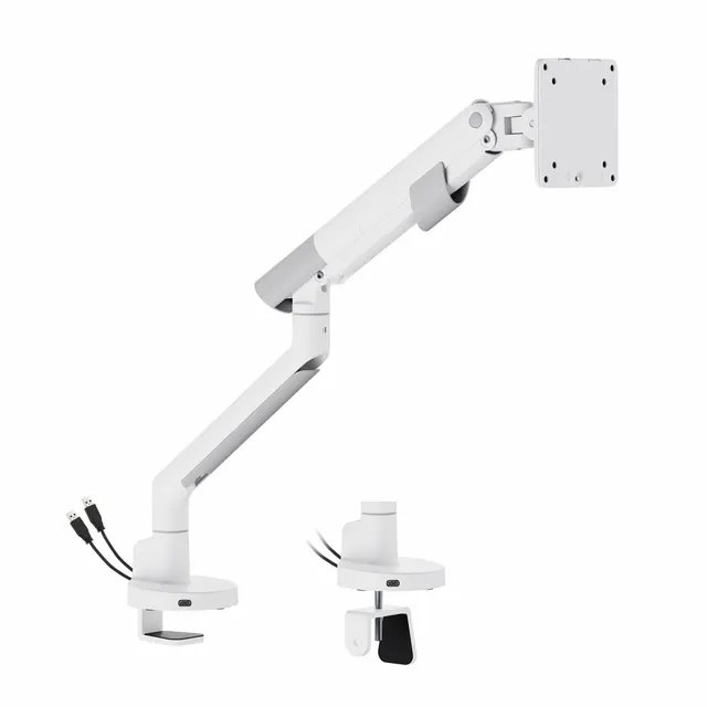 Uchwyt biurkowy gazowy do 1 monitora LED/LCD 17-35" L-29GD 2-11kg 2xUSB 3.0 Premium White