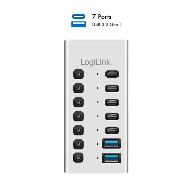 Hub 7xUSB-A/C z przełącznikiem on/off