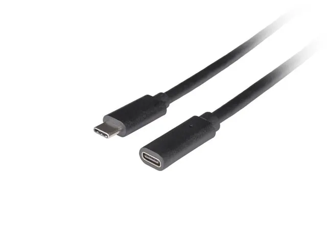 Przedłużacz Lanberg USB-C M/F 3.1 1,5m czarny