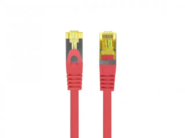 Patchcord Lanberg S/FTP kat.6A 15m LSZH CU fluke passed czerwony