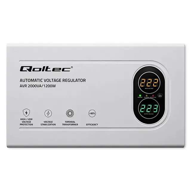 Stabilizator napięcia AVR Qoltec 2000VA, 1200W