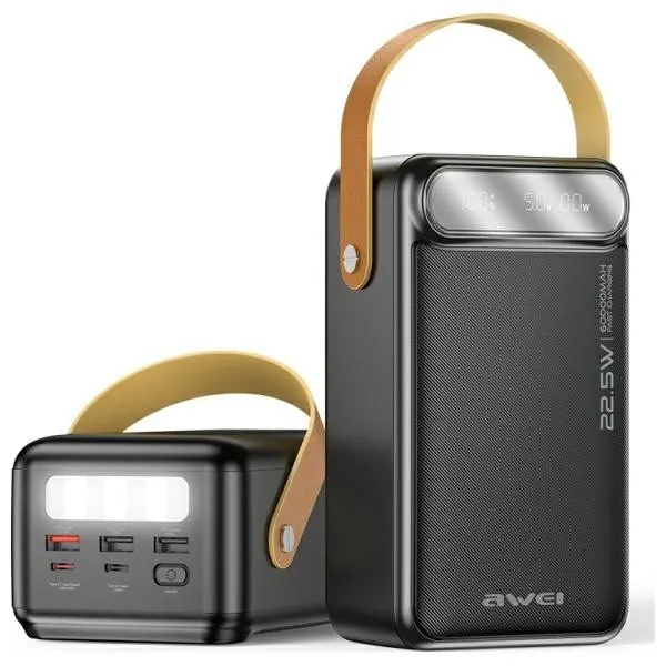 Powerbank Awei P101K 60000mAh 22,5W 3xUSB-A 2xUSB-C czarny
