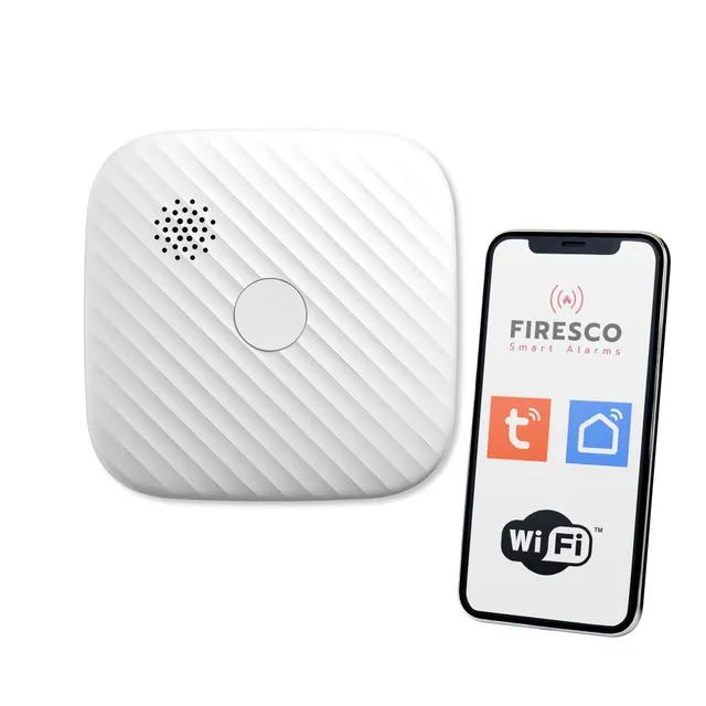 Czujka dymu Tuya/Wifi ZR153SW-CB, czujka dymu z funkcja komunikacji, domowa, autonomiczna, Wi-Fi