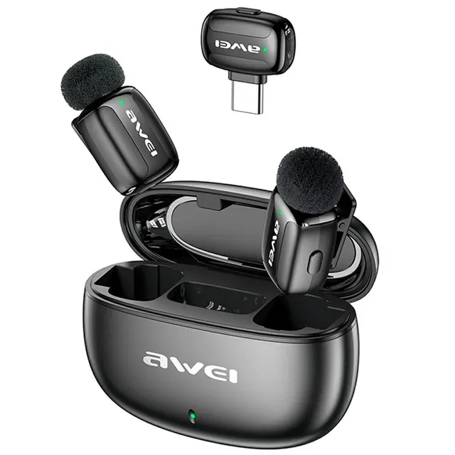 Mikrofon krawatowy Awei MK5 Duo Ai-Voice USB-C