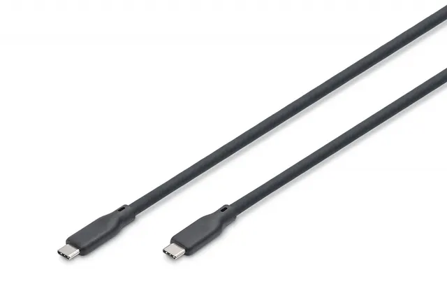 Kabel połączeniowy silikonowy DIGITUS USB-C-USB-C, USB 4 ver.2.0, 80Gbps, 8K@60Hz, PD 3.1 240W, 0,5m, czarny
