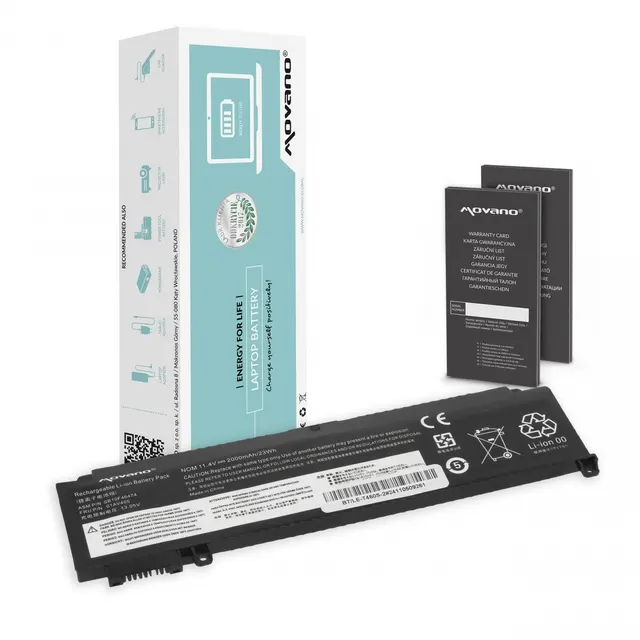 Bateria Movano do notebooka Lenovo ThinkPad T460s T470s (przednia) (11.4V) (2000 mAh)
