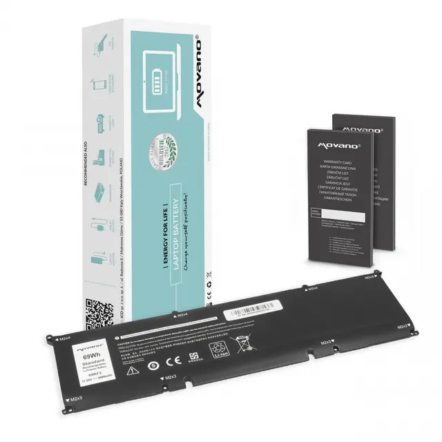 Bateria Movano do notebooka Dell Alienware M15, M17, R3, R4, Precision 5550, XPS 15 9500, 9510, 69KF2 (11.55V) (6000 mAh)