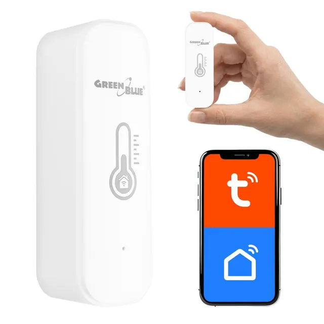 Czujnik temperatury i wilgotności WiFi GreenBlue GB737, Android/iOS/Alexa/Google Home, 3.0V DC, LR03x2