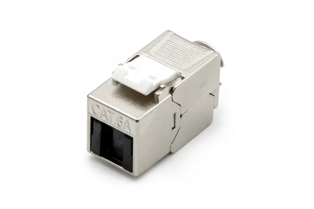 Moduł (gniazdo) Keystone RJ45 (8P8C) kat.6A, STP, ekranowany, beznarzędziowy, osłona przeciwpyłowa