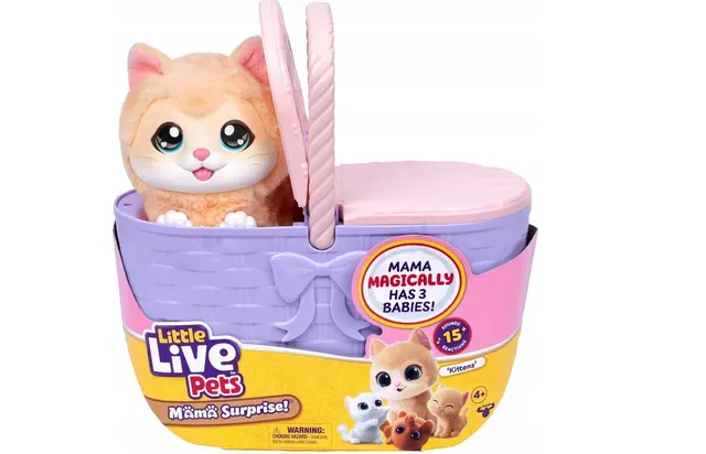 Maskotka interaktywna Little Live Pets - Kocia Mama w koszyku