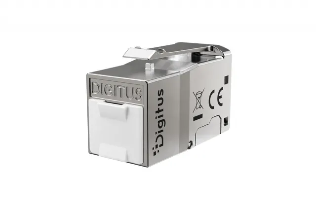 Moduł (gniazdo) Keystone RJ45 (8P8C) kat.6, STP ekranowany, beznarzędziowy, zaślepka przeciwpyłowa