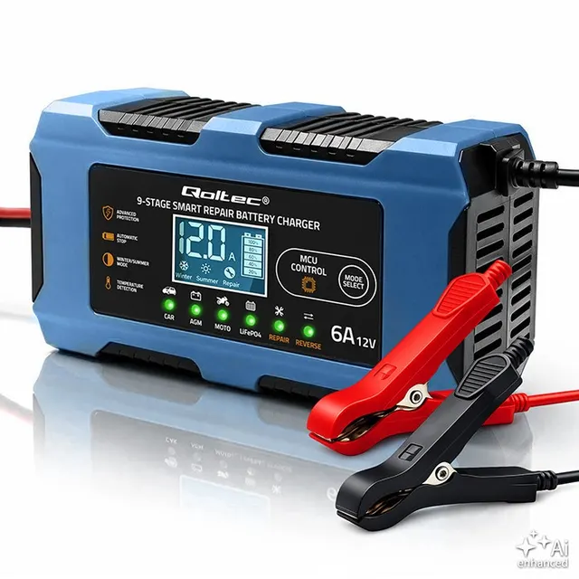 Ładowarka Qoltec 12V 6A, Prostownik, AGM GEL LiFePO4