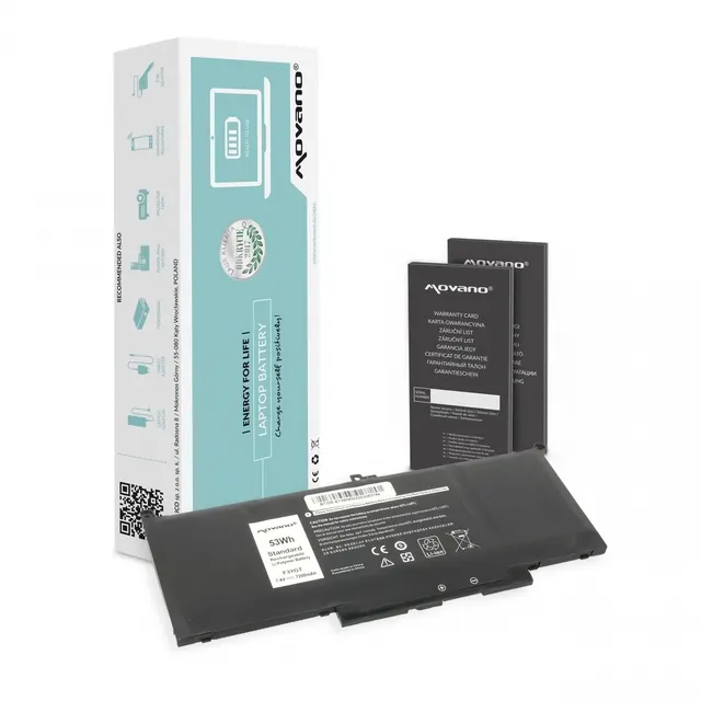 Bateria Movano do notebooka Dell Latitude MYJ96, 7390, 7490 (7.4V-7.6V) (7200 mAh)