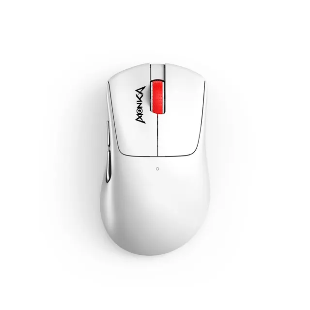 Mysz bezprzewodowa Monka RAPID optyczna 12000dpi 2.4 GHz + Bluetooth biała AKUMULATOR 6 przycisków gaming