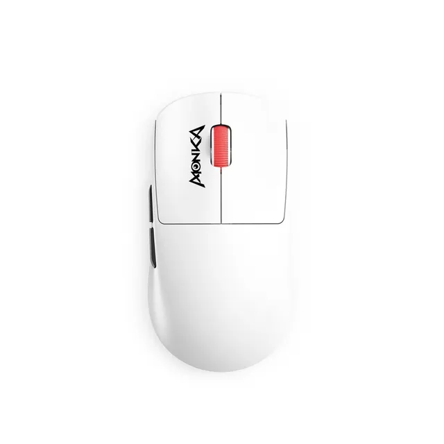 Mysz bezprzewodowa Monka PRIME optyczna 26000dpi 2.4 GHz + Bluetooth biała AKUMULATOR 6 przycisków gaming PixArt PAW3395 Kailh