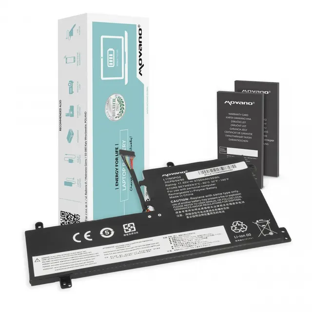Bateria Movano do notebooka Lenovo Legion Y530, Y730, Y740, Y7000, L17C3PG2 (11.4V) (4650 mAh)