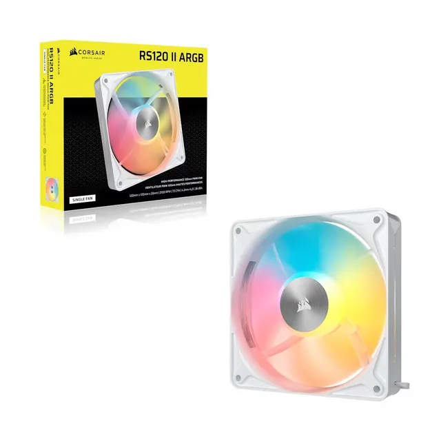 CORSAIR RS120 II ARGB White 120mm ARGB Fan Single Pack