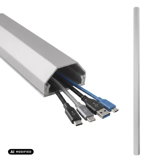 Listwa maskująca do kabli aluminiowa Maclean MCTV-897 S 33x18x750mm, srebrna