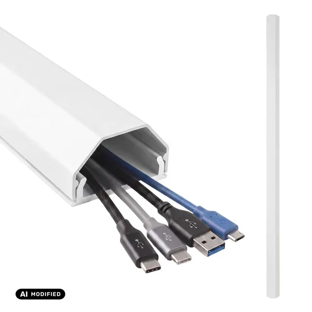 Listwa maskująca do kabli aluminiowa Maclean MCTV-897 W 33x18x750mm, biała