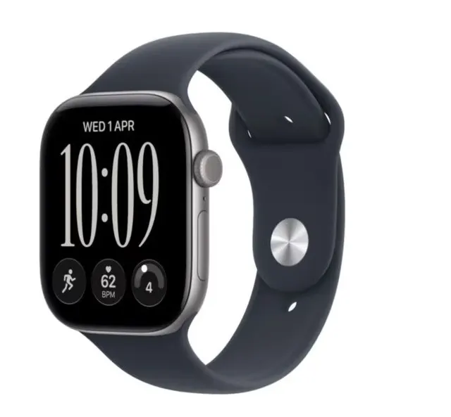 Watch seria 12 GPS, koperta 42 mm z aluminium w kolorze gwiezdnej szarości pasek sportowy w kolorze granatu - rozmiar S/M