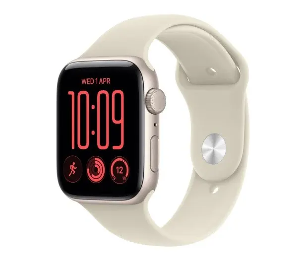 Smartwatch Watch SE 3 GPS, koperta 40mm z aluminium w kolorze księżycowej poświaty, pasek sportowy w kolorze piaskowym - rozmiar M/L