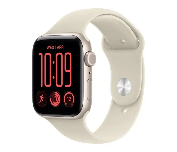 Smartwatch Watch SE 3 GPS + Cellular, koperta 40mm z aluminium w kolorze księżycowej poświaty, pasek sportowy w kolorze piaskowym - rozmiar M/L