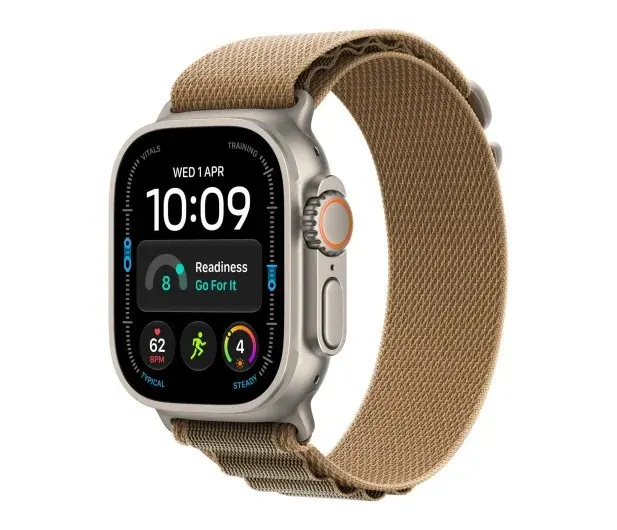 Smartwatch Watch Ultra 4 GPS + Cellular, koperta 49mm z tytanu w kolorze naturalnym, opaska Alpine w kolorze pustynnym - rozmiar L