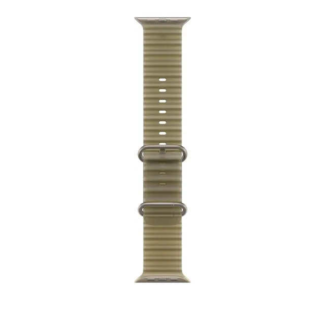 Pasek Ocean w kolorze półprzezroczystej algi do koperty 49 mm - elementy z tytanu w kolorze naturalnym