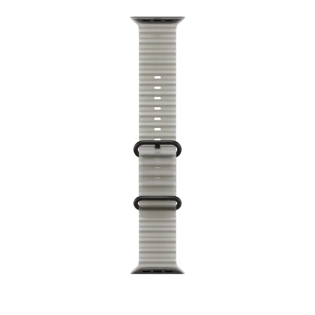Pasek Ocean w kolorze półprzezroczystej szarości do koperty 49 mm - elementy z tytanu w kolorze czarnym