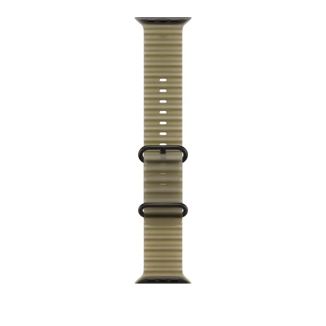 Pasek Ocean w kolorze półprzezroczystej algi do koperty 49 mm - elementy z tytanu w kolorze czarnym