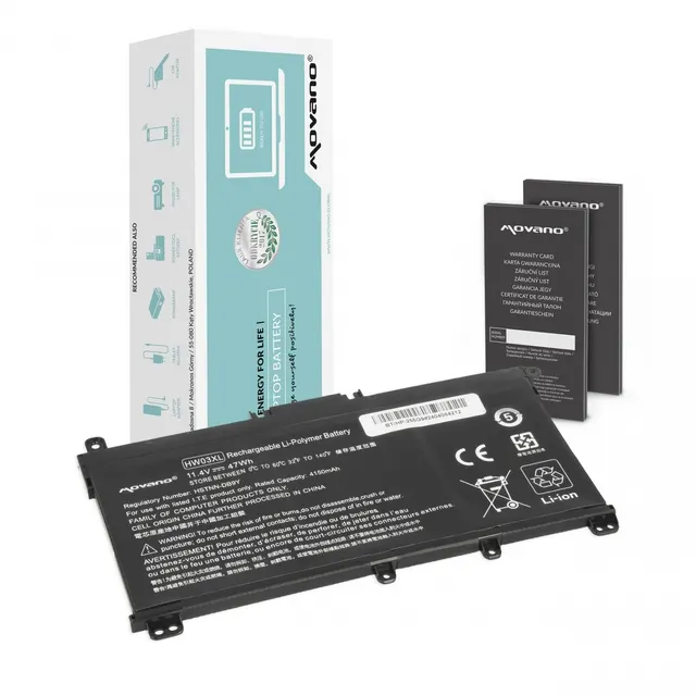 Bateria Movano do notebooka HP 250 G9, 255 G9, 15-EH, 15-EG, 15T-EG, 15Z-EH, 17-CN, 17-CP, 17T-CN, 17Z-EH, HW03XL (11.4V) (4150 mAh)