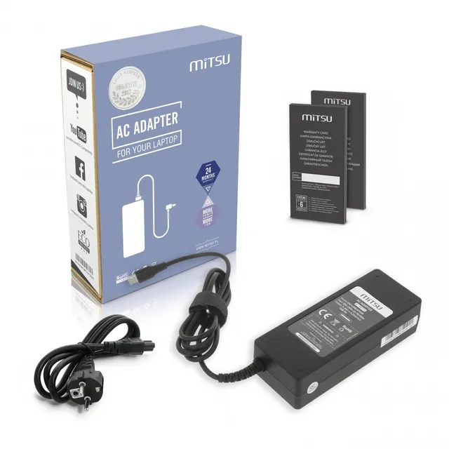 Zasilacz sieciowy Mitsu 87W USB-C, USBC, 5-20.2V, 3-4.3A (black) do notebooka