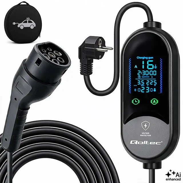 Ładowarka Qoltec do EV i hybryd Typ2, 3.5kW, 230V, SCHUKO 16A