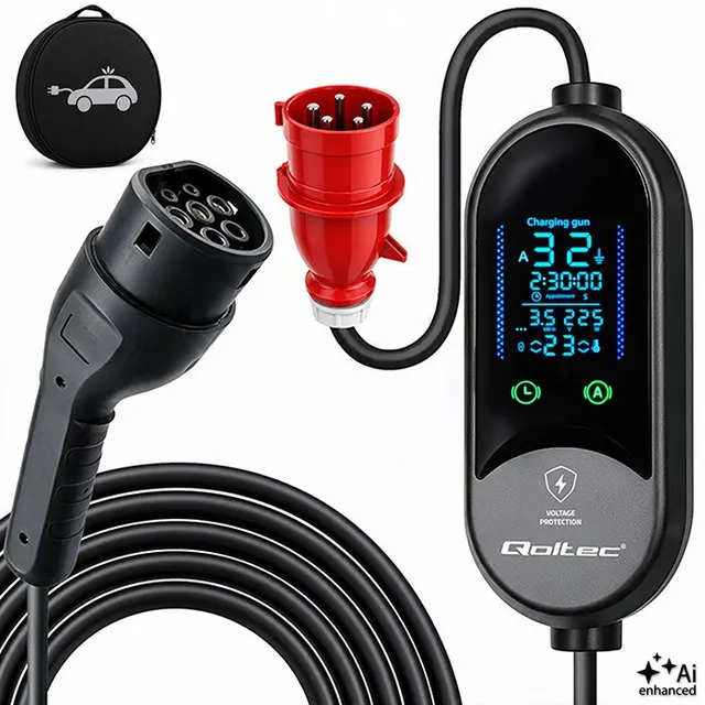 Ładowarka Qoltec do EV i hybryd Typ2, 7kW, 230V, CEE 32A