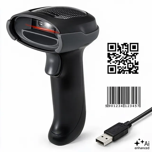 Czytnik kodów kreskowych Qoltec 1D 2D, QR, EAN, USB