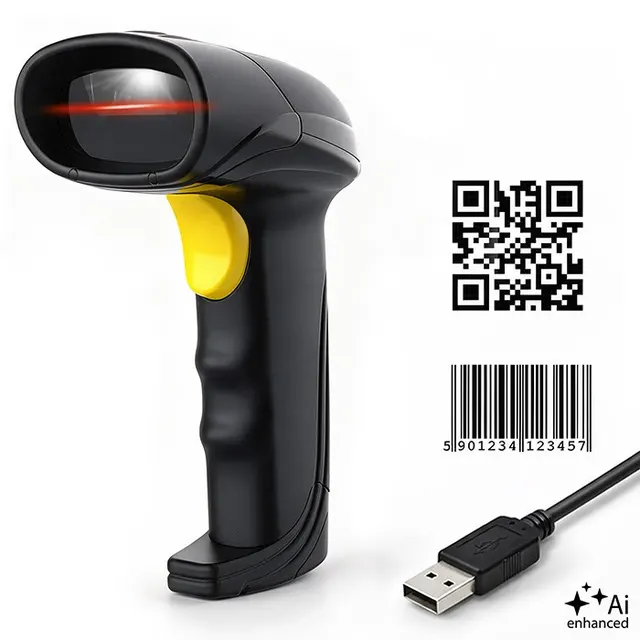 Czytnik kodów kreskowych Qoltec 1D 2D, QR, EAN, USB