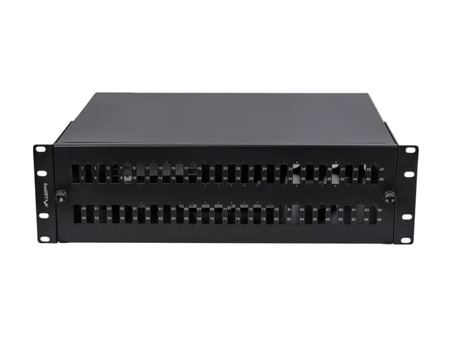 Przełącznica światłowodowa 48XSC Duplex / 48XLC Quad Rack 19 cali 3U czarna + akcesoria