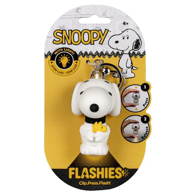 Brelok figurka 3D z latarką LED - Peanuts, Snoopy
