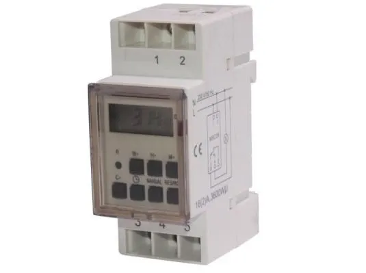 Timer cyfrowy Maclean MCE09 na szynę DIN 10 programów 3600W max 156 programów