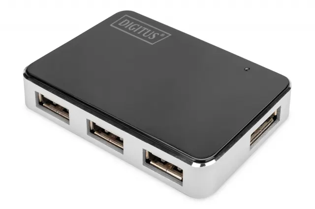 Hub USB DIGITUS DA-70220 4xUSB 2.0 aktywny czarny