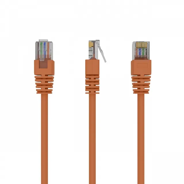 Patch cord kat.5e osłonka zalewana 0.25m pomarańczowy