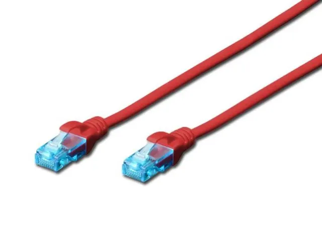 Patchcord DIGITUS UTP kat. 5e 0,25m PVC czerwony