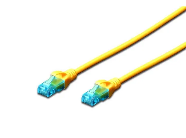 Patchcord DIGITUS UTP kat. 5e 0,25m PVC żółty