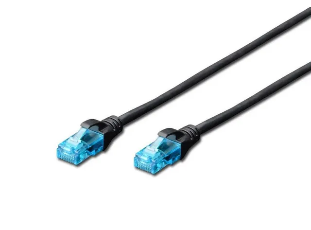 Patchcord DIGITUS UTP kat. 5e 1m PVC czarny