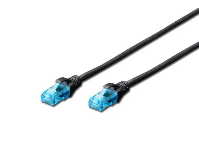 Patchcord DIGITUS UTP kat. 5e 5m PVC czarny